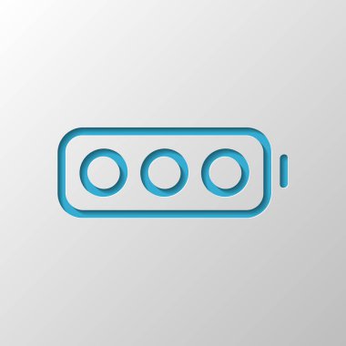 Basit boş pil, düzey yok. Kağıt tasarımı. Gölge ile düzenlenen sembolü