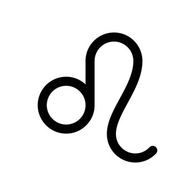 Astrolojik işaret. Leo basit simgesi. Beyaz arka planda siyah
