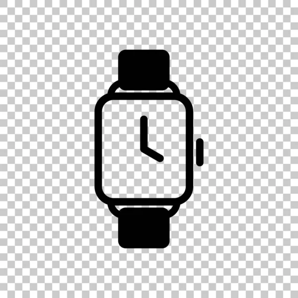 Ręka Inteligentny Zegarek Wyświetlaczem Kwadratowych Technologia Ikona Przezroczystym Tle — Wektor stockowy