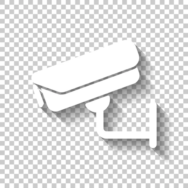 Überwachungskamera Technologie Ikone Weißes Symbol Mit Schatten Auf Transparentem Hintergrund — Stockvektor