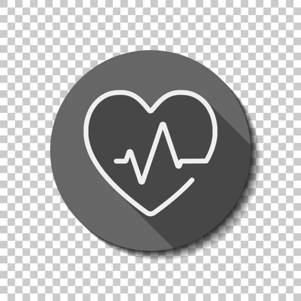 Corazón Pulso Estilo Una Línea Icono Lineal Con Contorno Delgado — Vector de stock