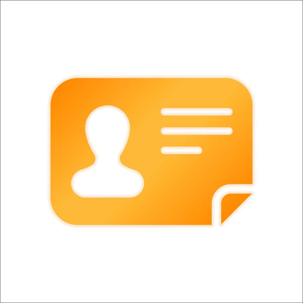 Ikon Kartu Identitas Profil Tanda Oranye Dengan Cahaya Rendah Pada - Stok Vektor