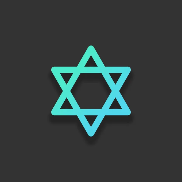 Αστέρι Του Δαβίδ Απλό Εικονίδιο Πολύχρωμο Logo Έννοια Απαλή Σκιά — Διανυσματικό Αρχείο