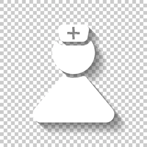 Hemşire Basit Kadın Sembolü Gölge Şeffaf Arka Plan Üzerinde Beyaz — Stok Vektör