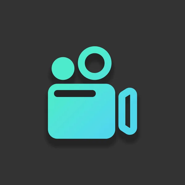 Simple Icône Caméra Vidéo Concept Logo Coloré Avec Ombre Douce — Image vectorielle