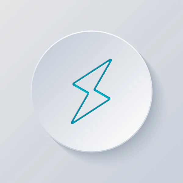 Icono Flash Corta Círculo Con Capas Grises Azules Estilo Papel — Vector de stock