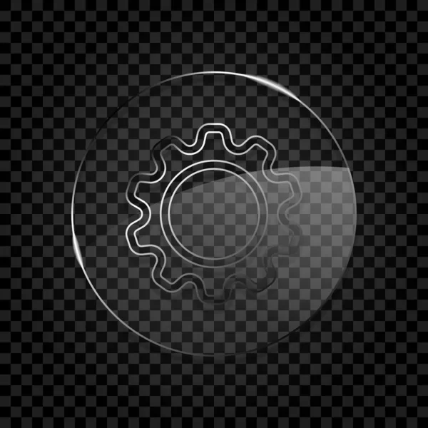 Eenvoudige Versnelling Symbool Lineaire Pictogram Met Dunne Rand Pictogram Cirkel — Stockvector
