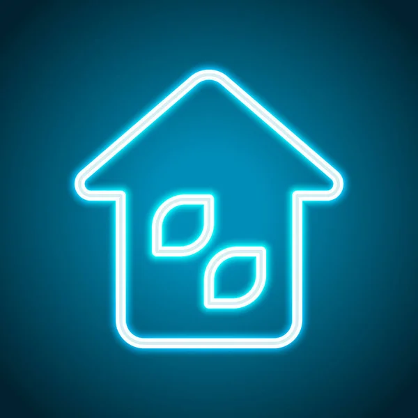 Einfaches Haussymbol Lineares Symbol Mit Dünnem Umriss Neon Stil Lichtdekoration — Stockvektor