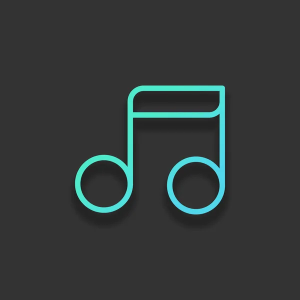 Uma Simples Nota Musical Ícone Linear Contorno Fino Conceito Logotipo — Vetor de Stock