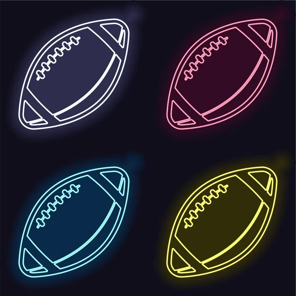 Logo Des Amerikanischen Fußballs Einfache Rugby Ball Ikone Leuchtreklame Casino — Stockvektor