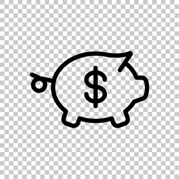 Пигги Банк Символом Доллара Значок Бизнеса Прозрачном Фоне — стоковый вектор