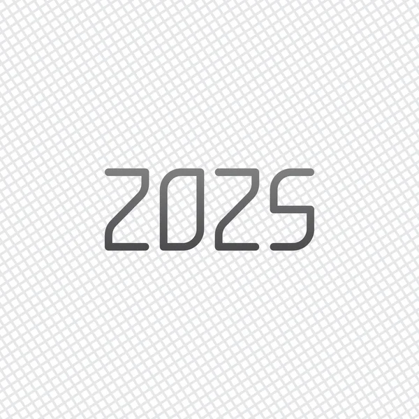 2025 Nummer Pictogram Gelukkig Nieuwjaar Raster Achtergrond — Stockvector