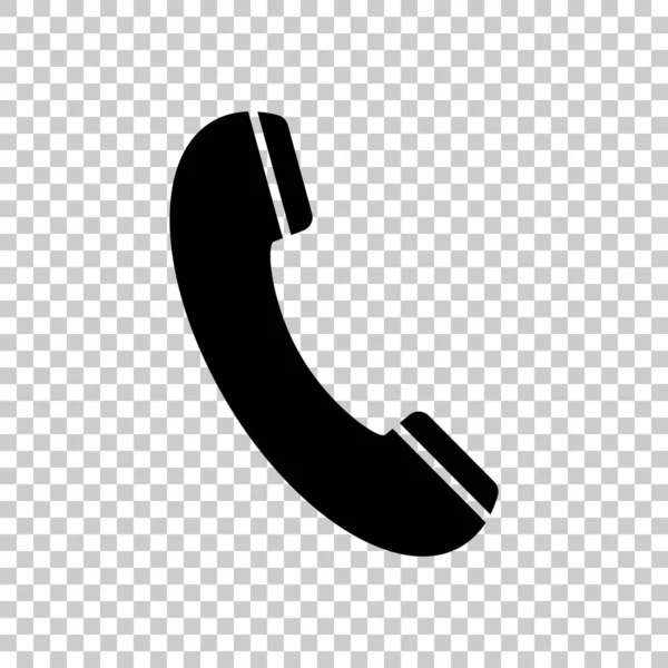 Telefon Ahizesi Simgesi Saydam Arka Plan Üzerinde Siyah Simgesi — Stok Vektör