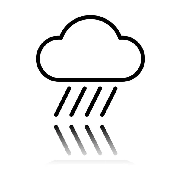 Nube Lluvia Clima Simple Icono Estilo Lineal Icono Negro Con — Vector de stock