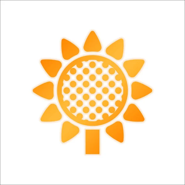 Slunečnice Rostlina Příroda Ikona Orange Podepsat Nízkým Světlem Bílém Pozadí — Stockový vektor