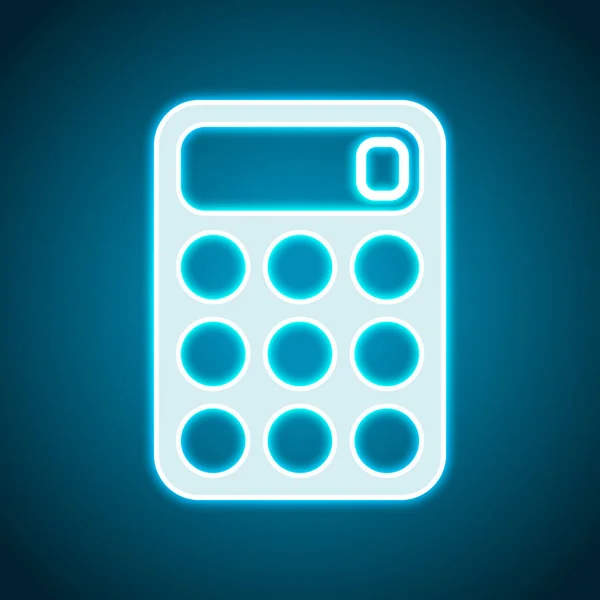 Простий Значок Калькулятора Неоновий Стиль Світла Іконка Прикраси Яскравий Електричний — стоковий вектор