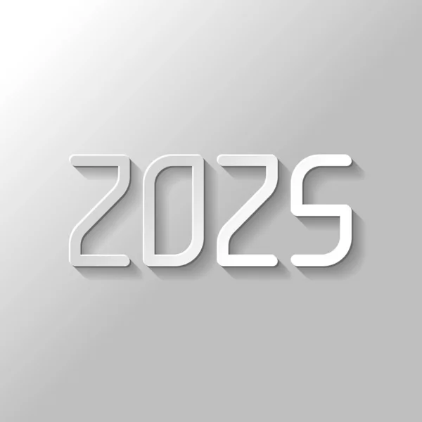 2025 Sayı Simgesi Yeni Yılınız Kutlu Olsun Kağıt Tarzı Ile — Stok Vektör