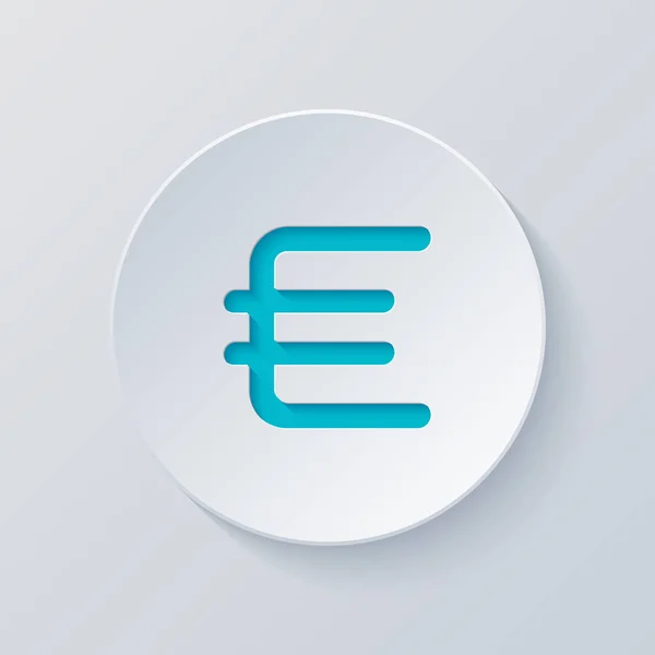 Σύμβολο Του Ευρώ Απλό Εικονίδιο Κόψτε Κύκλο Γκρι Και Μπλε — Διανυσματικό Αρχείο