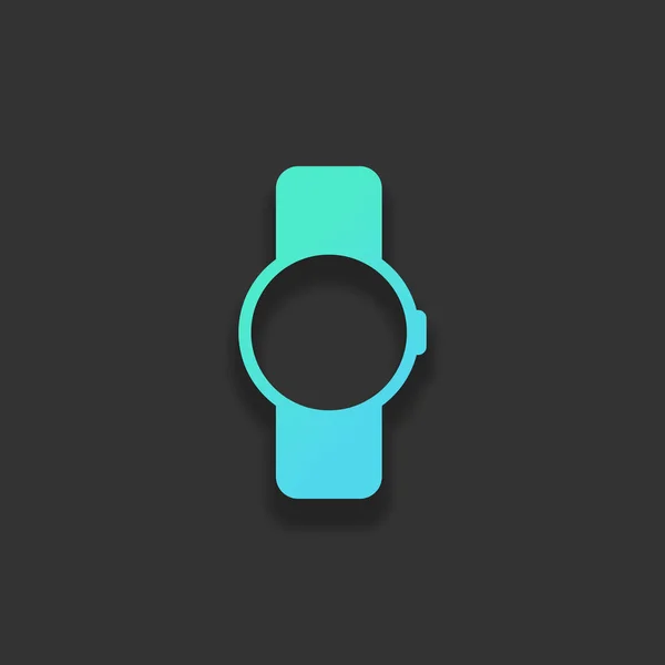 Smartwatch Mit Rundem Display Technologie Ikone Farbenfrohes Logo Konzept Mit — Stockvektor