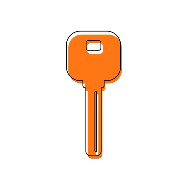 Schlüsselsymbol Isoliertes Symbol Bestehend Aus Schwarzer Dünner Kontur Und Orangefarbener — Stockvektor
