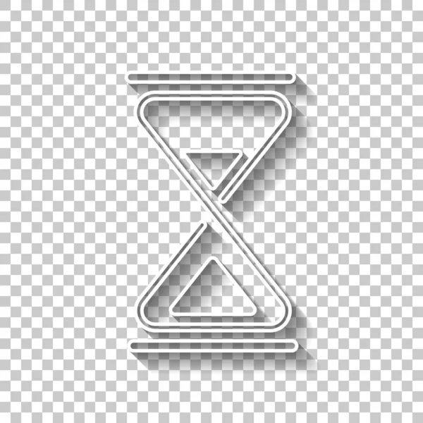 kum saati ve basit bir simge. Gölge şeffaf arka plan üzerinde beyaz anahat işaretiyle