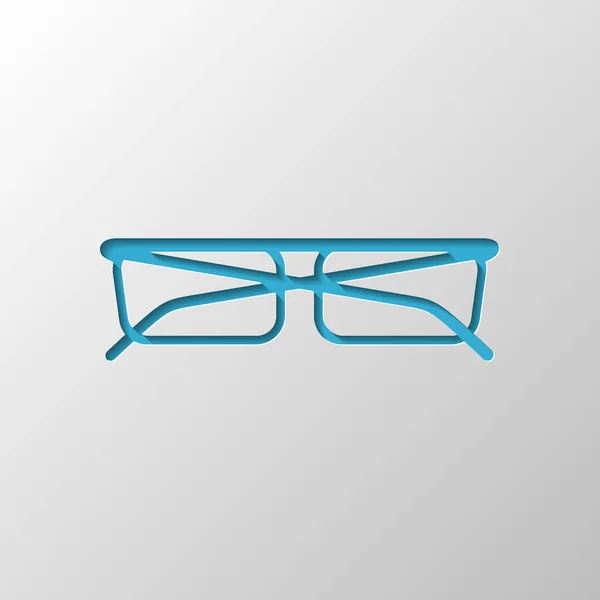 眼鏡のアイコン 紙のデザイン 影を刈り取らシンボル — ストックベクタ