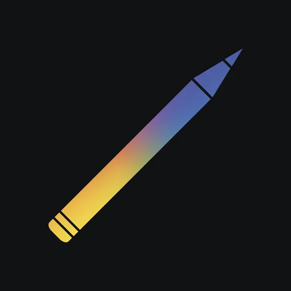 铅笔图标 彩虹色和深色背景 — 图库矢量图片
