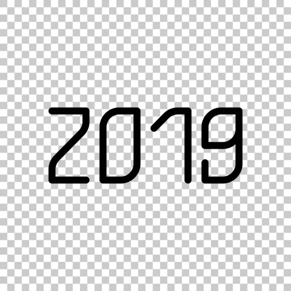 Ícone Número 2019 Feliz Ano Novo Fundo Transparente —  Vetores de Stock