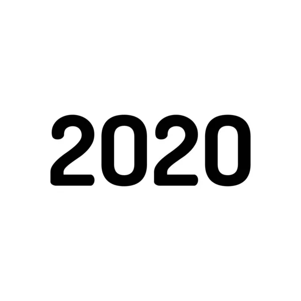 Icona Del Numero 2020 Felice Anno Nuovo — Vettoriale Stock