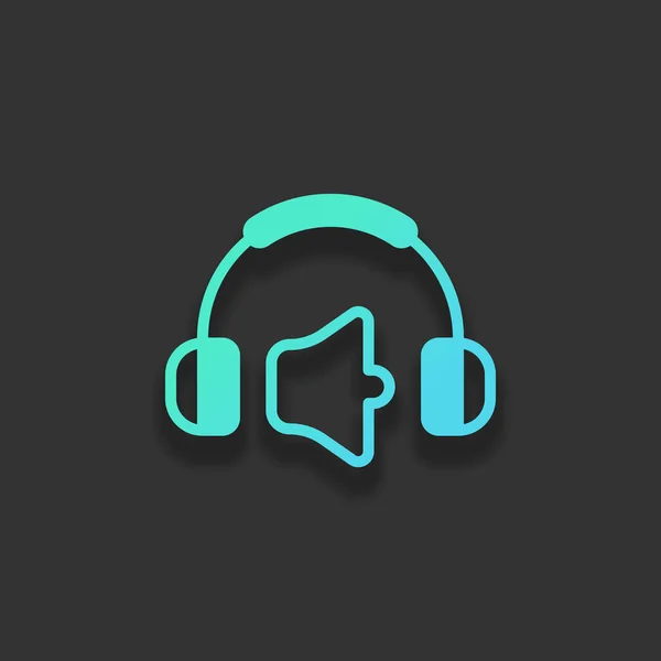 Auriculares Nivel Volumen Nivel Volumen Mudo Icono Simple Concepto Logotipo — Vector de stock