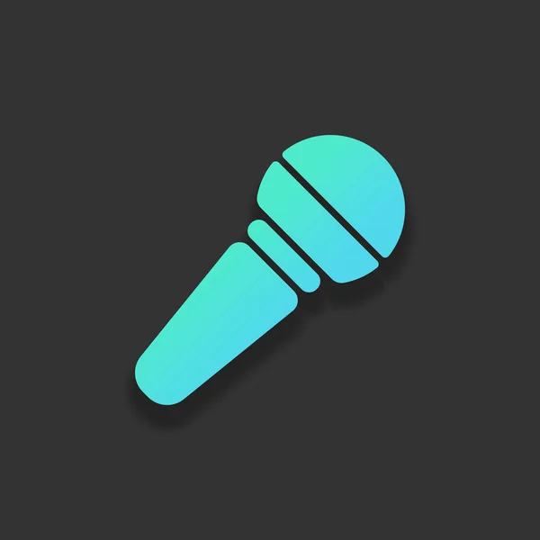 Icône Microphone Mains Concept Logo Coloré Avec Ombre Douce Sur — Image vectorielle