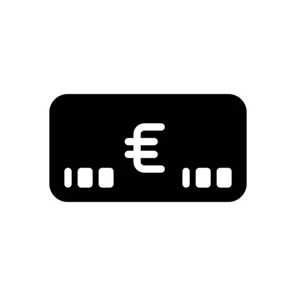 Geld Voutcher Pictogram Van Kaart Van Euro — Stockvector