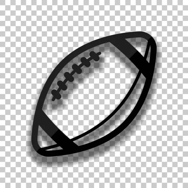 Logotipo Futebol Americano Ícone Bola Rugby Simples Ícone Vidro Preto — Vetor de Stock