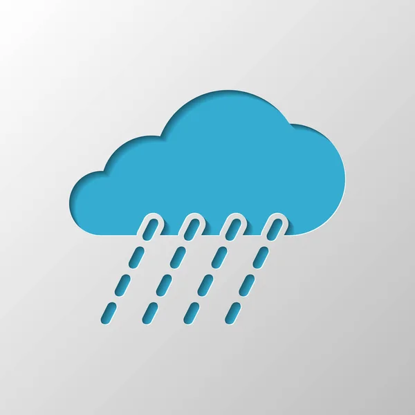 Deszcz Ikonę Pogody Projekt Papieru Zmontowalem Symbol Cieniem — Wektor stockowy