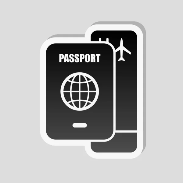 Pasaporte Tarjeta Embarque Concepto Viaje Aéreo Estilo Etiqueta Con Borde — Vector de stock