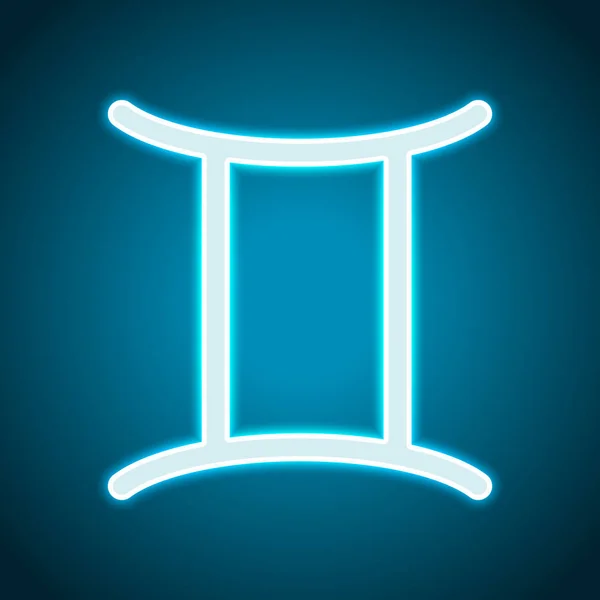 Znak Zodiaku Gemini Proste Ikona Neon Styl Ikona Światła Dekoracji — Wektor stockowy