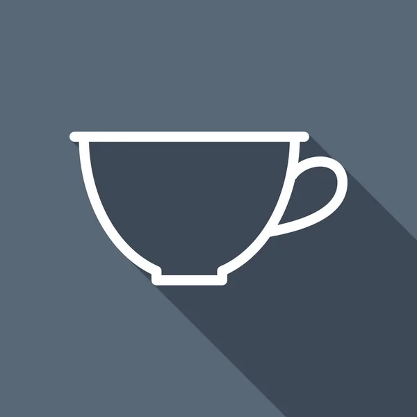 Проста Чашка Кави Або Чаю Лінійна Піктограма Тонкий Контур Біла — стоковий вектор