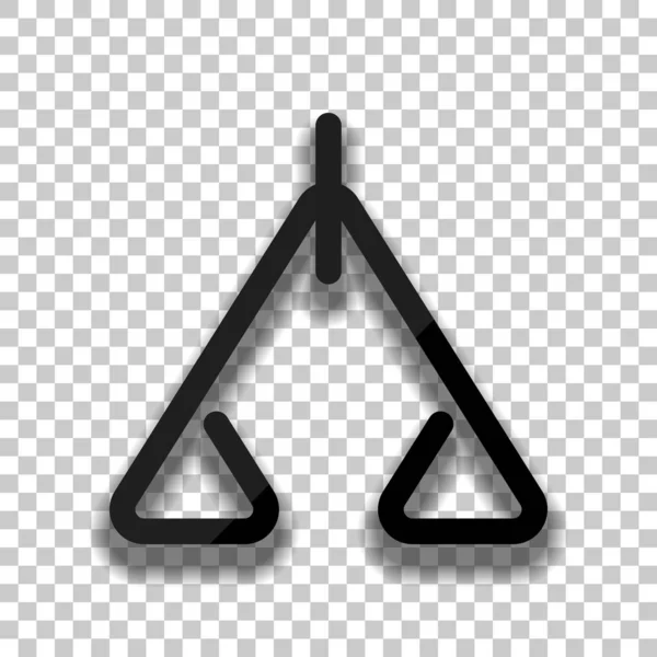 Абстрактный Значок Логотип Масштаба Значок Черного Стекла Мягкой Тенью Прозрачном — стоковый вектор