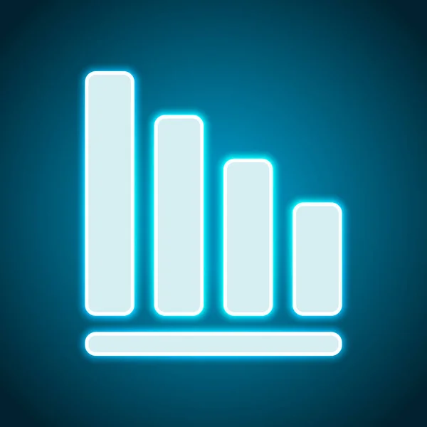 Azalan Grafik Hat Simgesi Neon Tarzı Işık Dekorasyon Simgesi Parlak — Stok Vektör