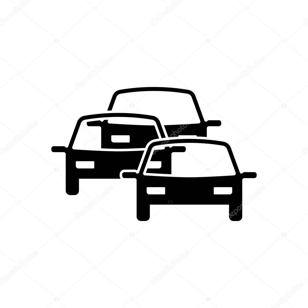 Traffic jam icon. Black icon on white background