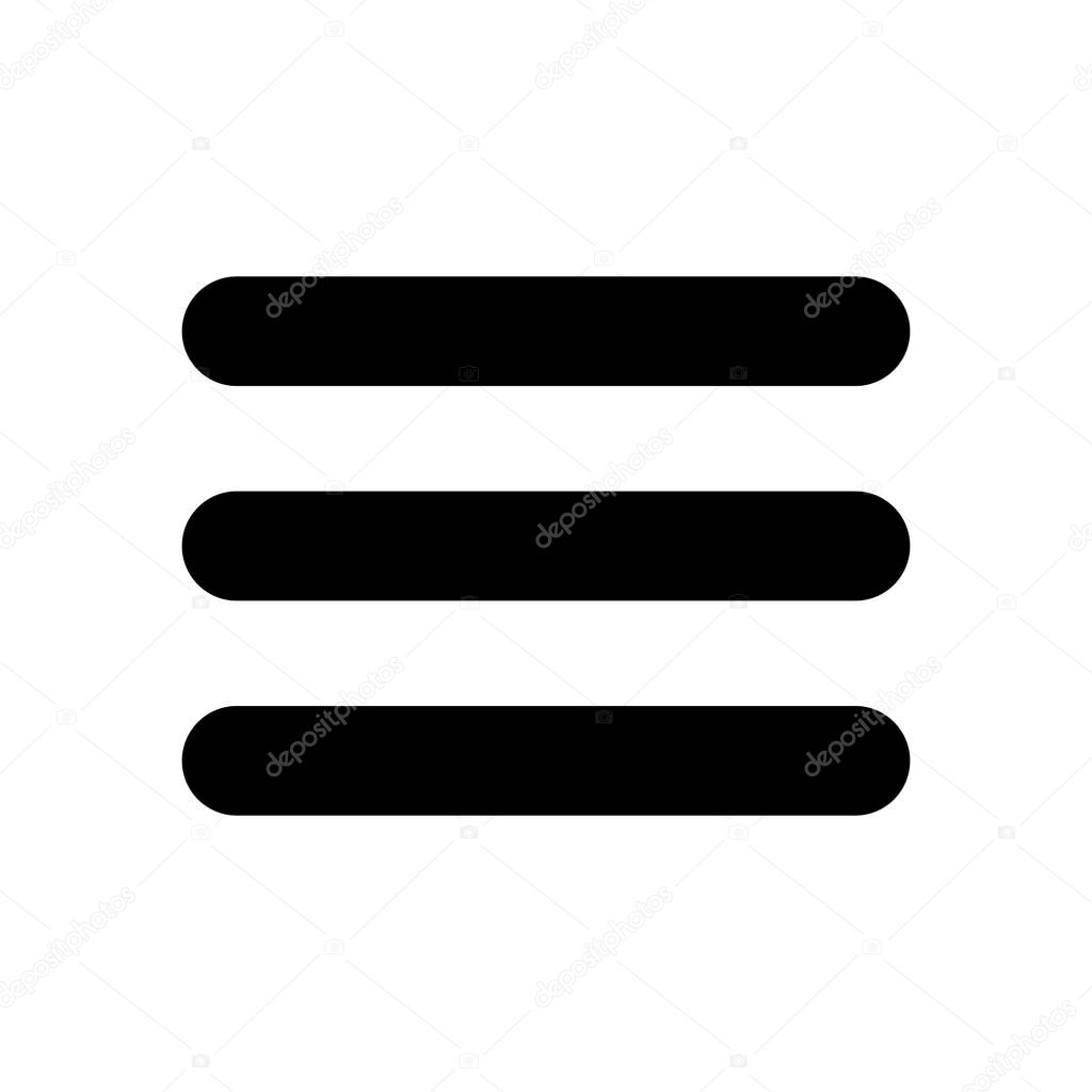 Hamburger menu. Web icon. Black on white background