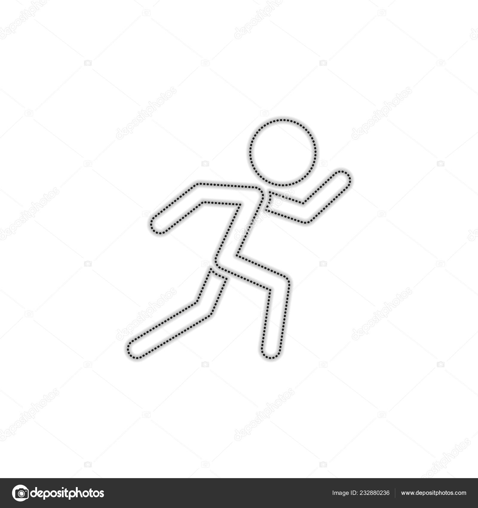 Running Man Simple Icon Dotted Outline Silhouette Shadow White Background  Stock Vector by ©fokas.pokas 232880236, image size:1600x1700