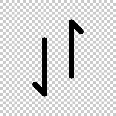 Yukarı ve aşağı okları, download ve upload. Doğrusal, ince anahat. Saydam arka plan üzerinde.