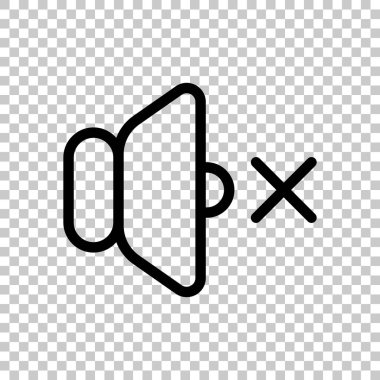 ses sessiz simgesi. Saydam arka plan üzerinde siyah sumbol.