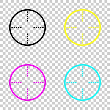 Basit hedef simgesini. Cmyk simgeleri şeffaf arka plan üzerinde renkli dizi