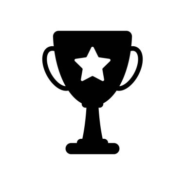 Şampiyonlar Kupası yıldız ile. Basit simgesi. Beyaz arka planda siyah