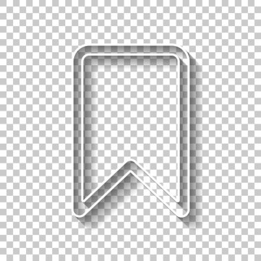 basit anahat yer işareti. Gölge şeffaf arka plan üzerinde beyaz anahat işaretiyle