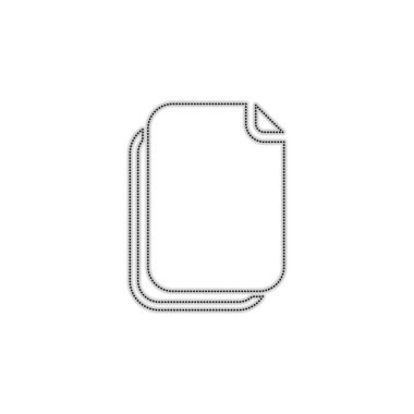 belge basit simgesi. Noktalı anahat siluet gölge beyaz arka plan üzerinde