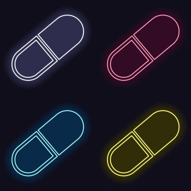 Tablet simgesi. Moda neon işareti kümesi. Koyu arka plan üzerinde casino tarzı. Seamless modeli