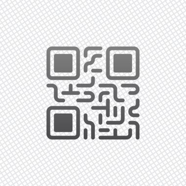 QR kodu. Teknoloji simgesi. Kılavuz arka plan üzerinde